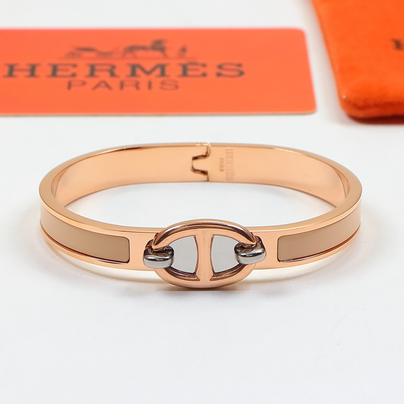 Hermes h Silver Logo-Accented Bracelet 003