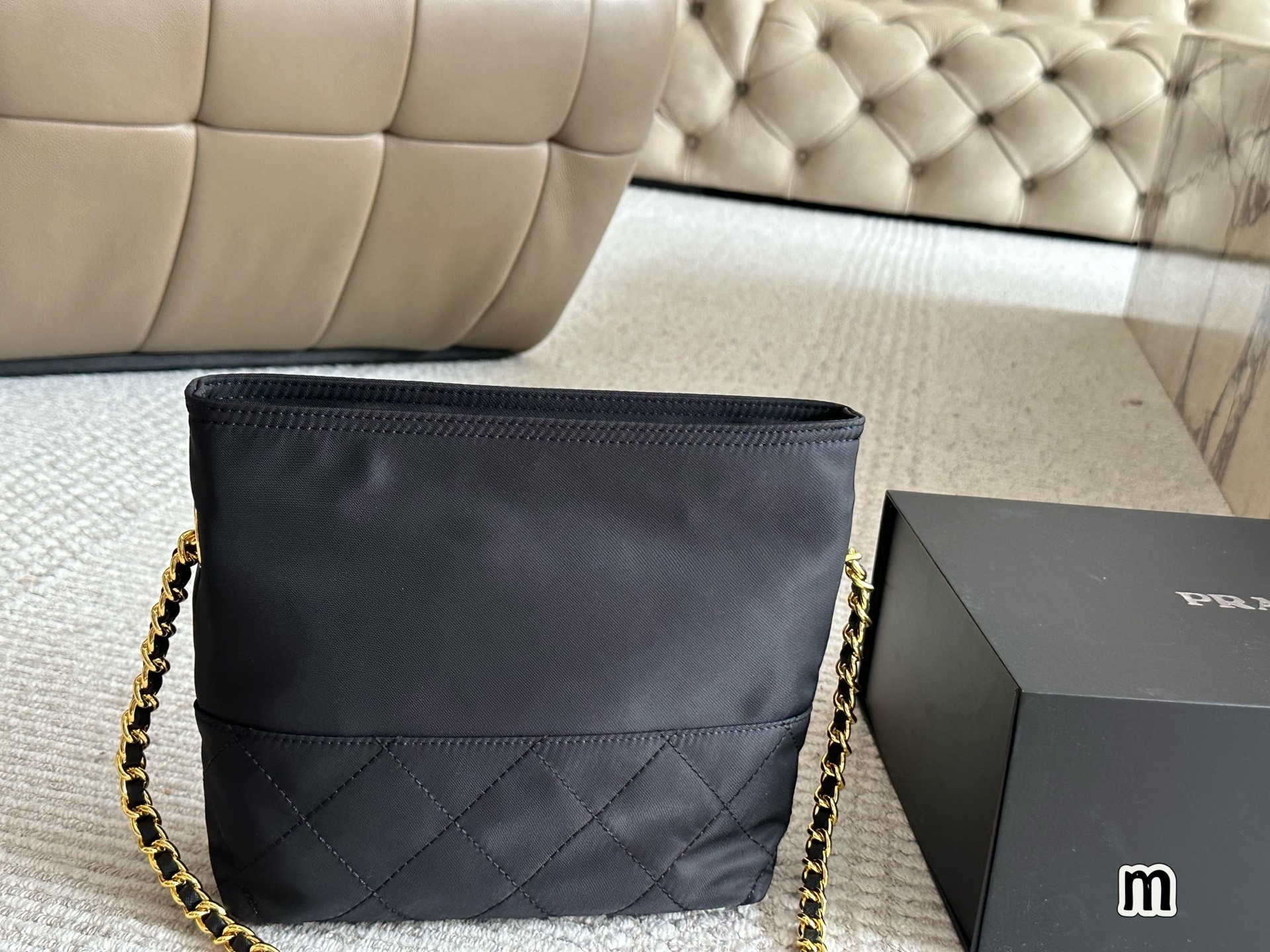 Prada Gold Quilted Bag 086
