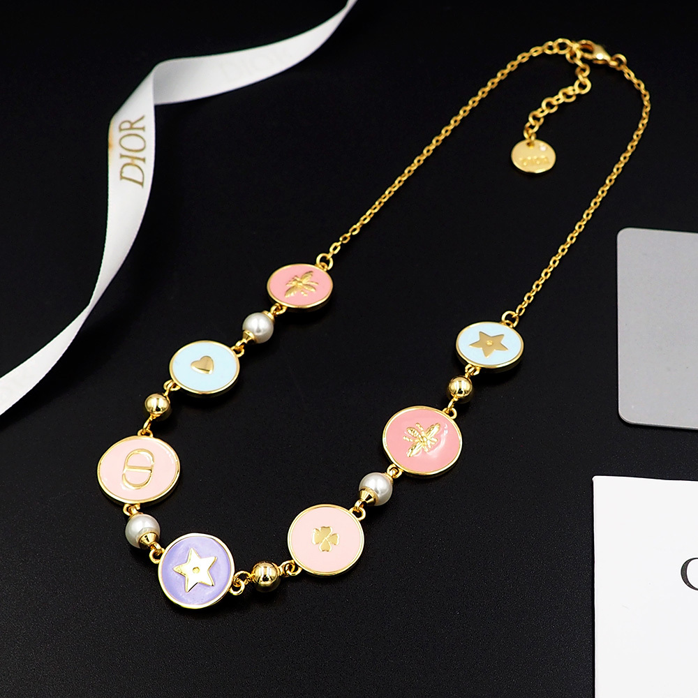 Dior Rose Gold Vintage-Inspired Necklace 033