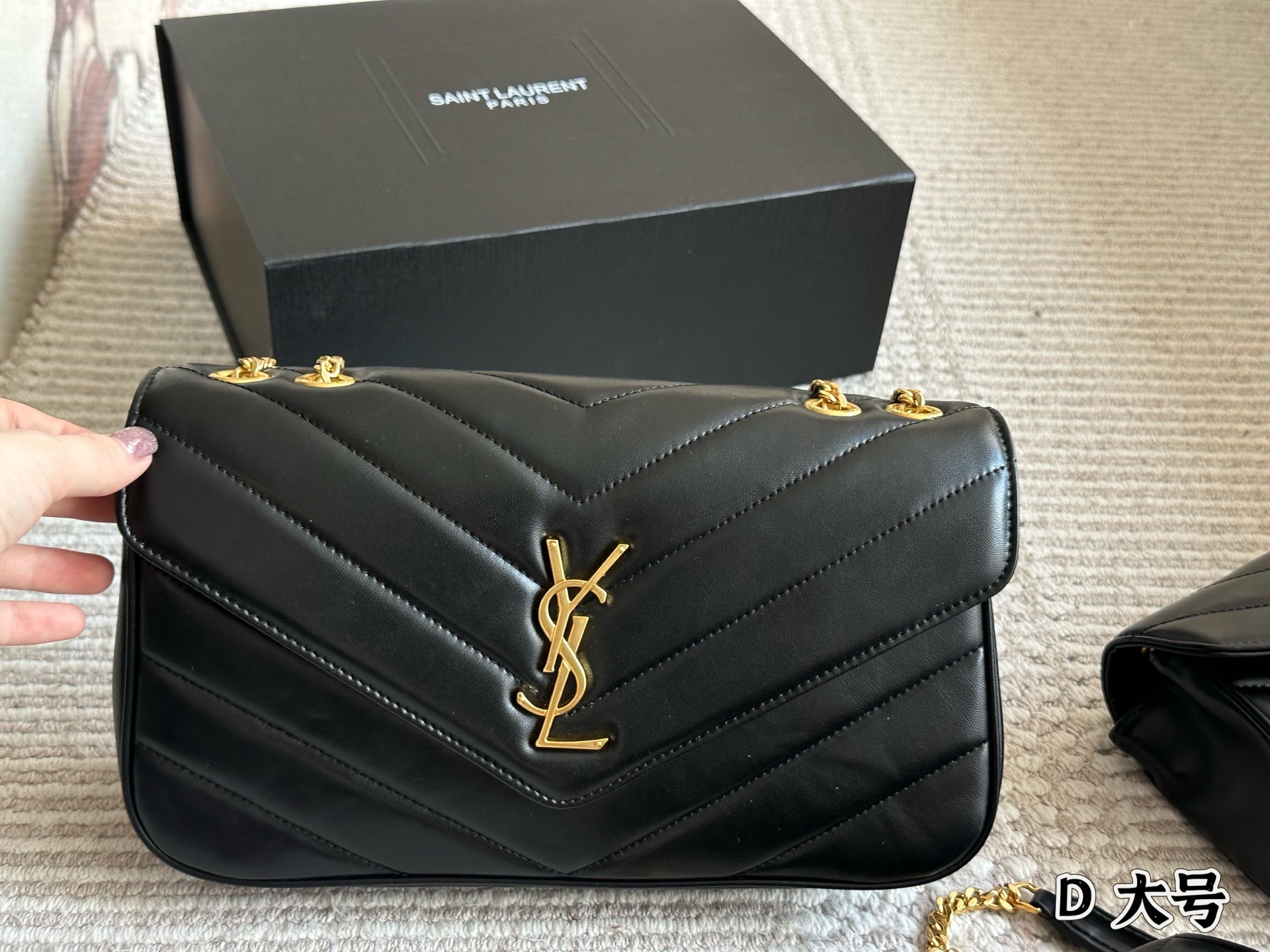 YSL Gold Logo-Accented Bag 145