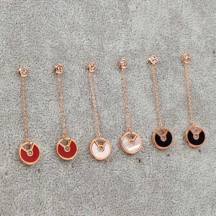 Cartier amulet Rose Gold Logo-Accented Earrings 001