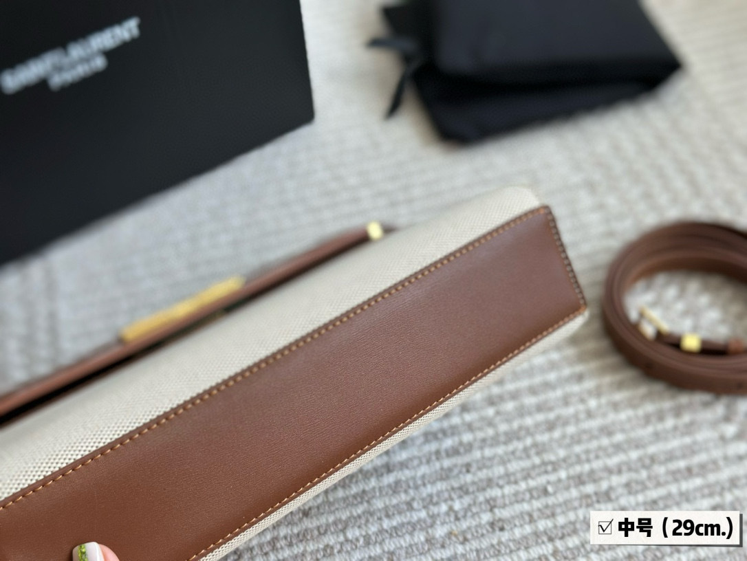 YSL Brown Logo-Accented Bag 143
