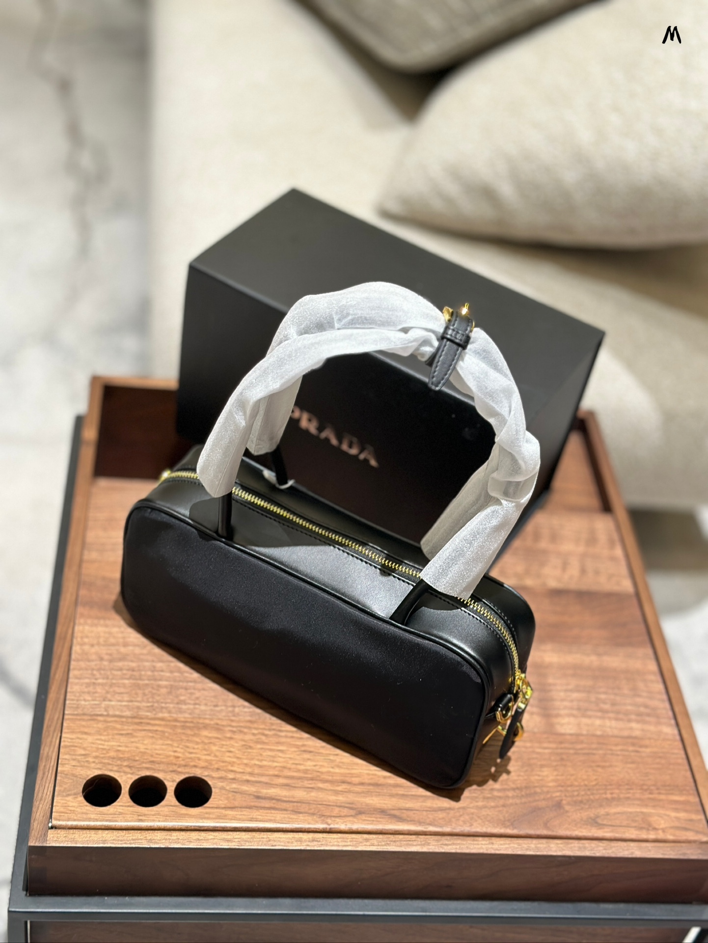 Prada Gold Logo-Accented Bag 024