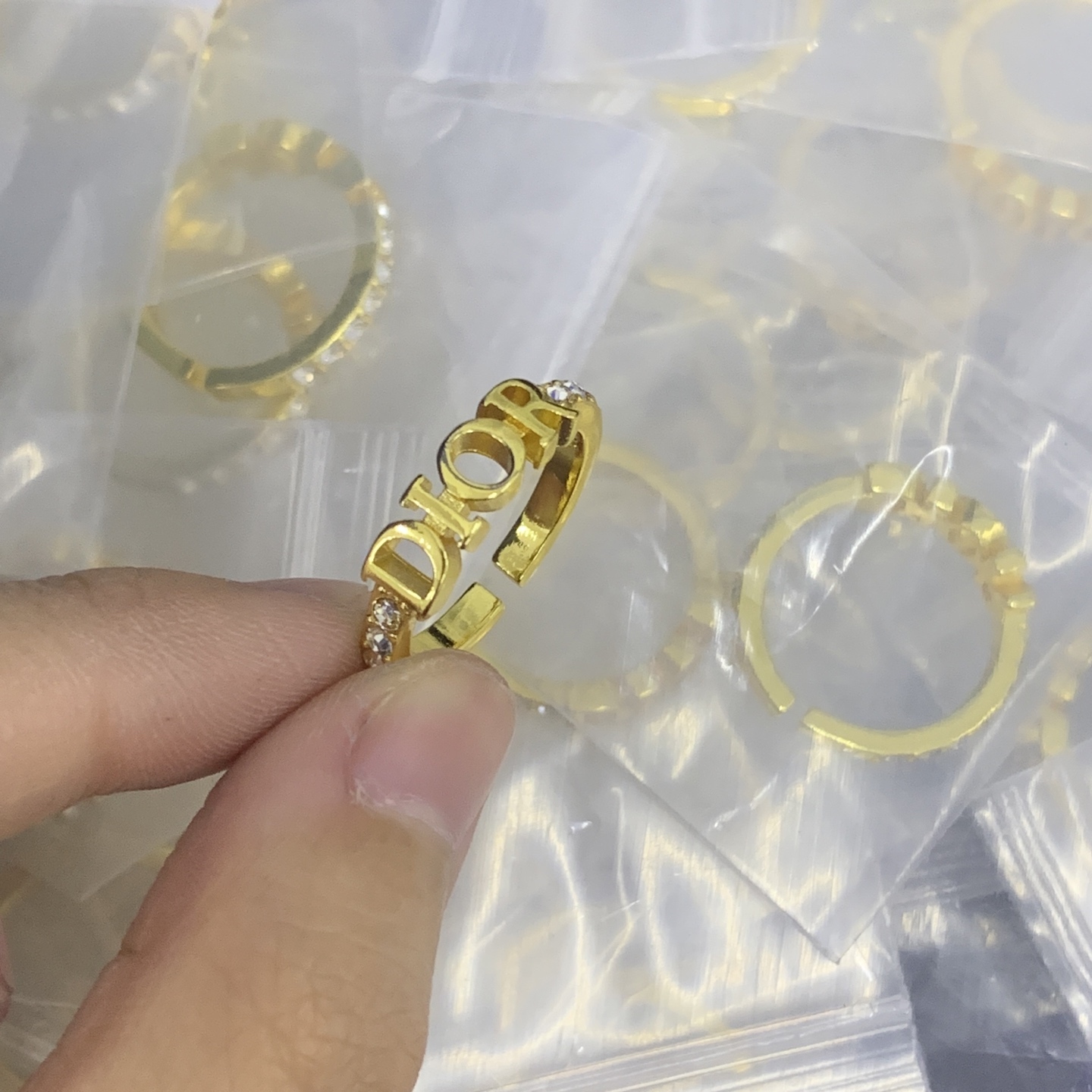 Dior Yellow Textured Ring 147