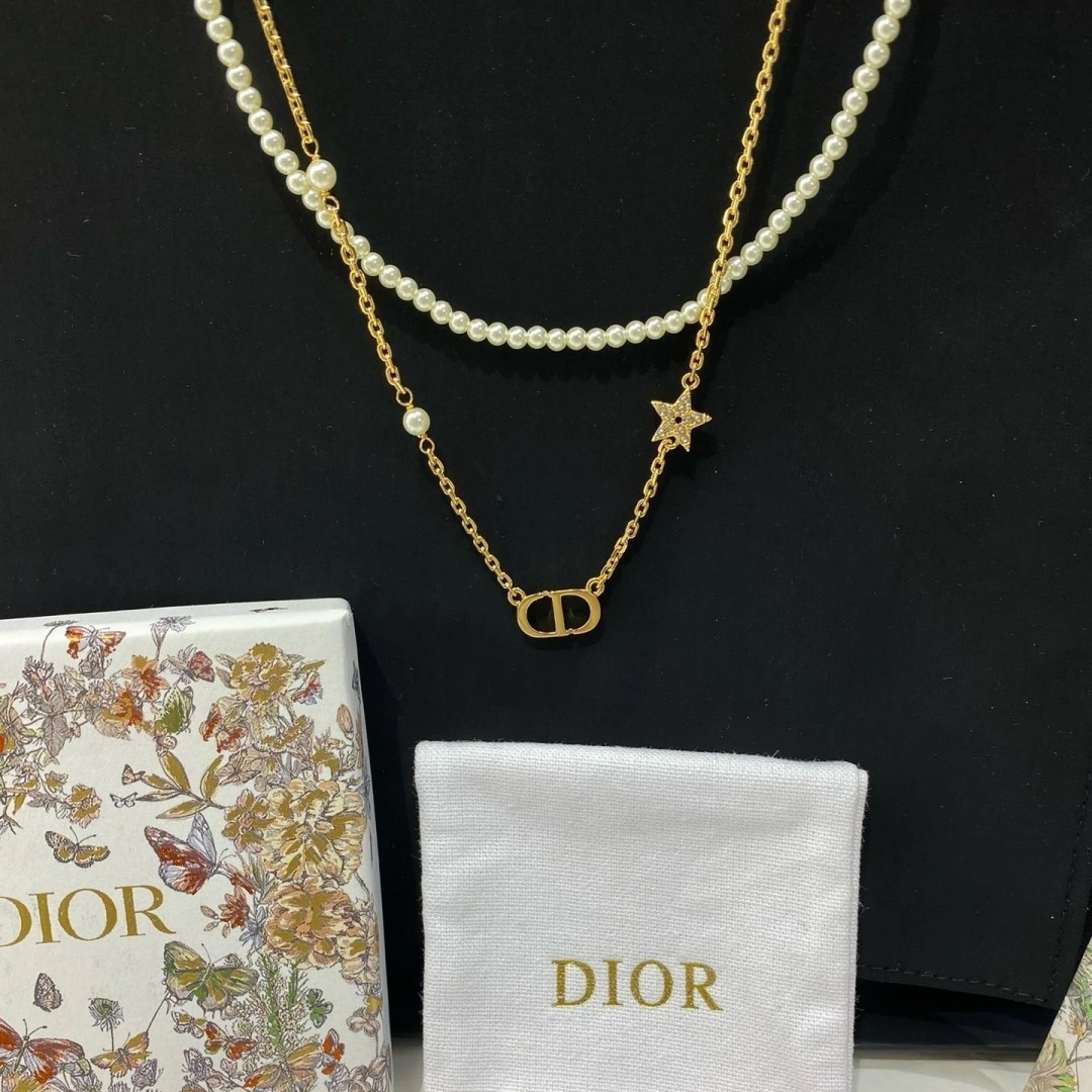 Dior Rose Gold Logo-Accented Necklace 021