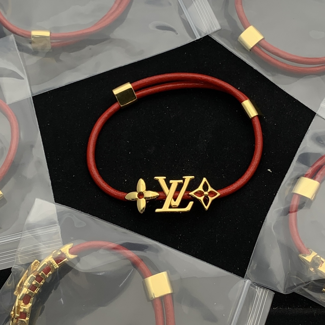 LV Rose Gold Logo-Accented Bracelet 702