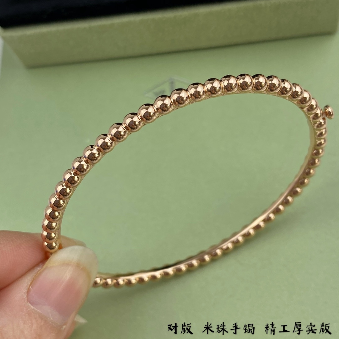 Van Cleef Rose Gold Logo-Accented Bracelet 025
