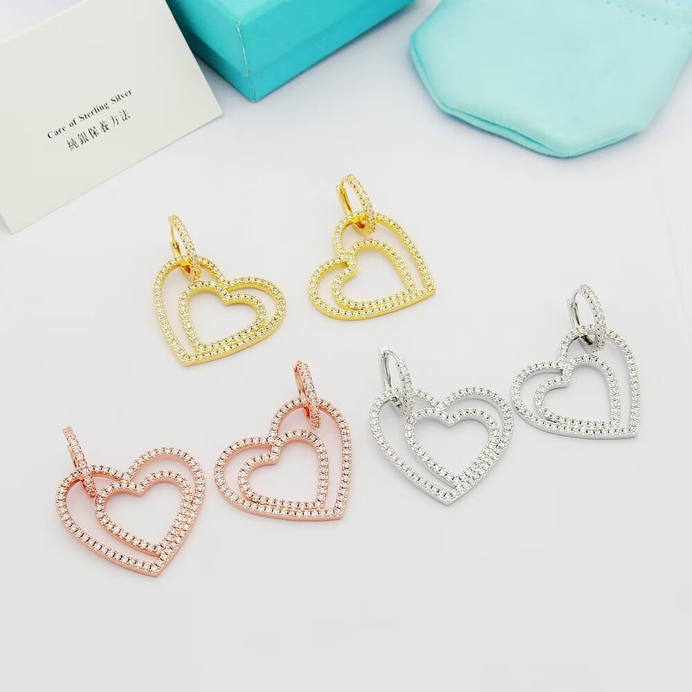 Tiffany Rose Gold Logo-Accented Earrings 238