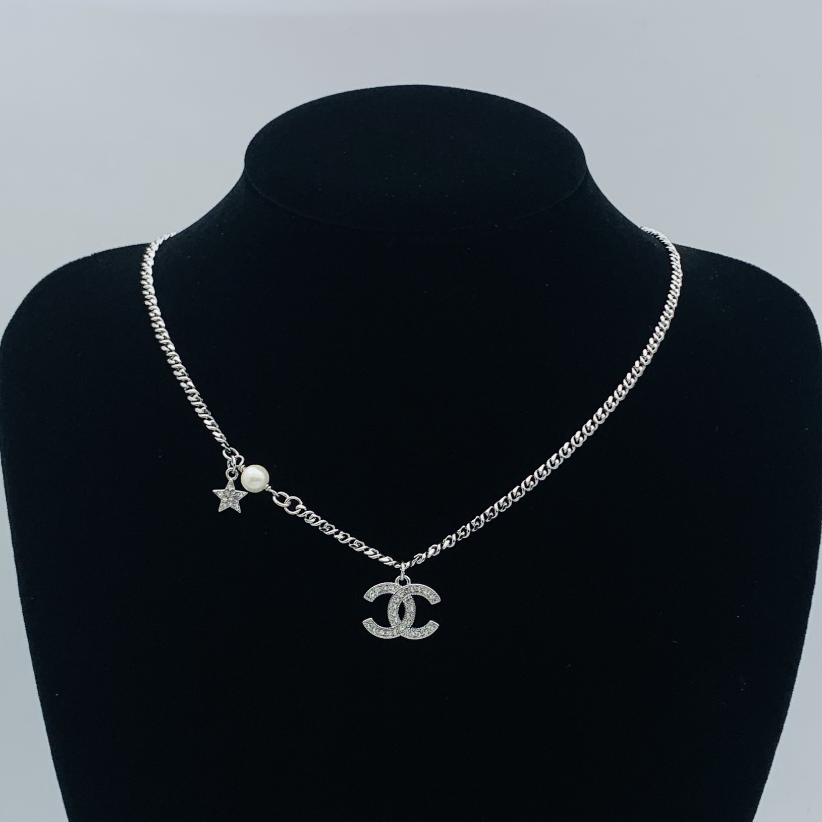 Chanel Silver Logo-Accented Necklace 727