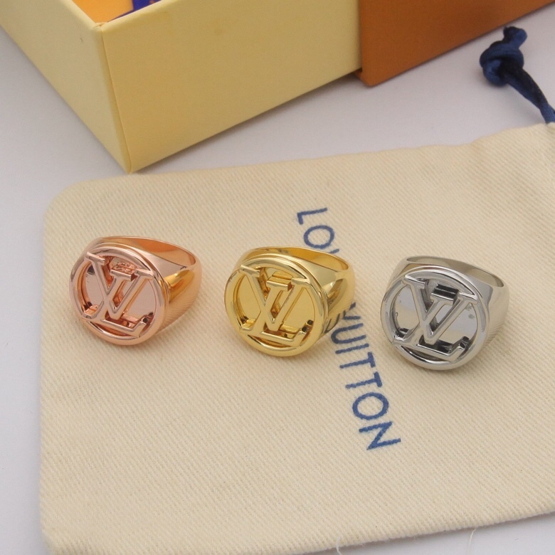 LV Rose Gold Logo-Accented Ring 080