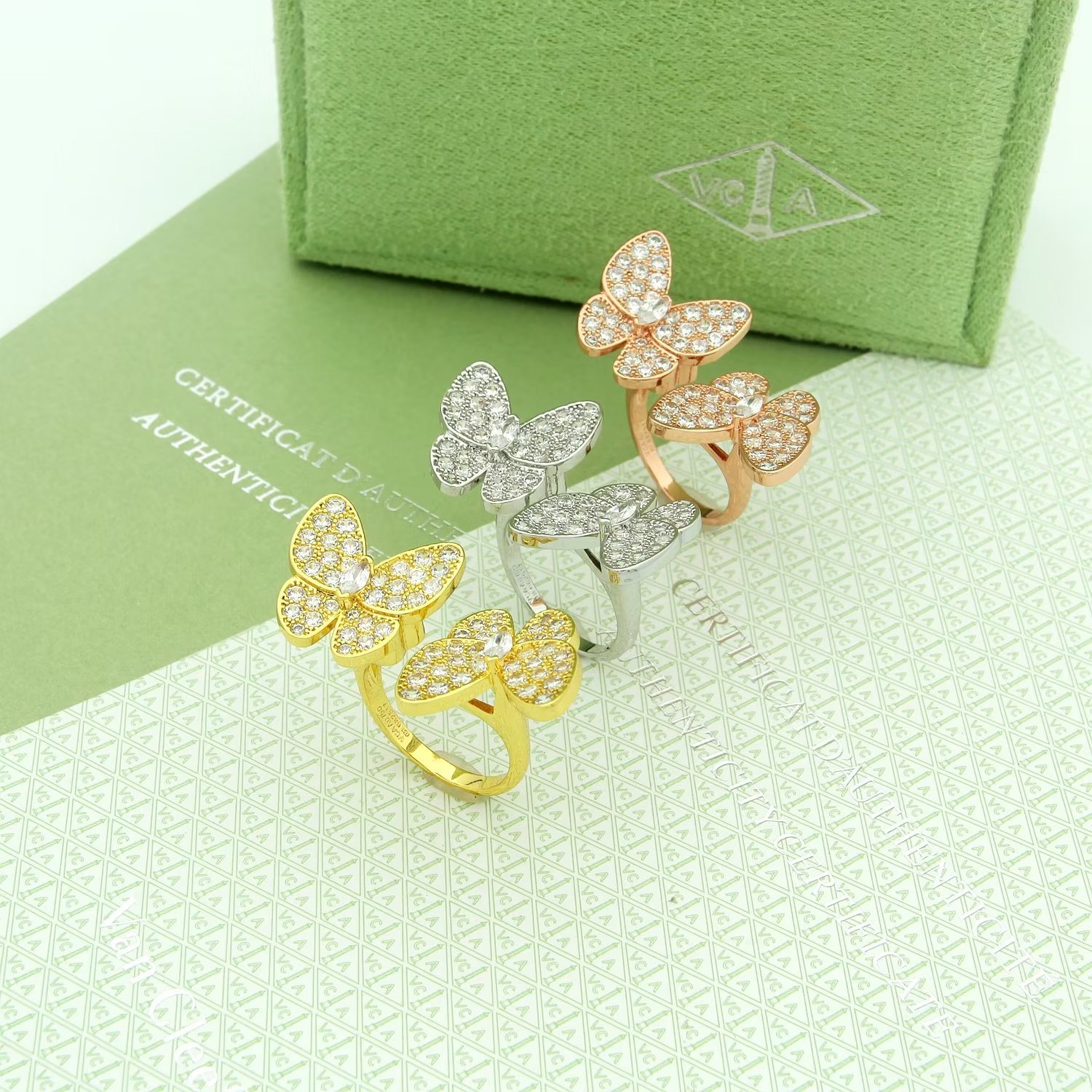 Van Cleef Rose Gold Logo-Accented Ring 023