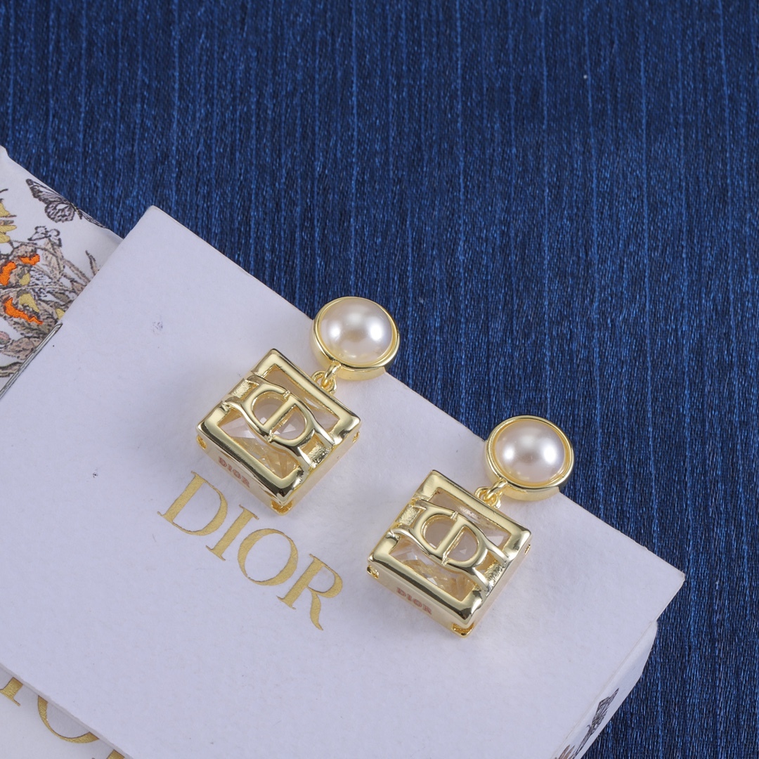 Dior Silver Logo-Accented Earrings 038