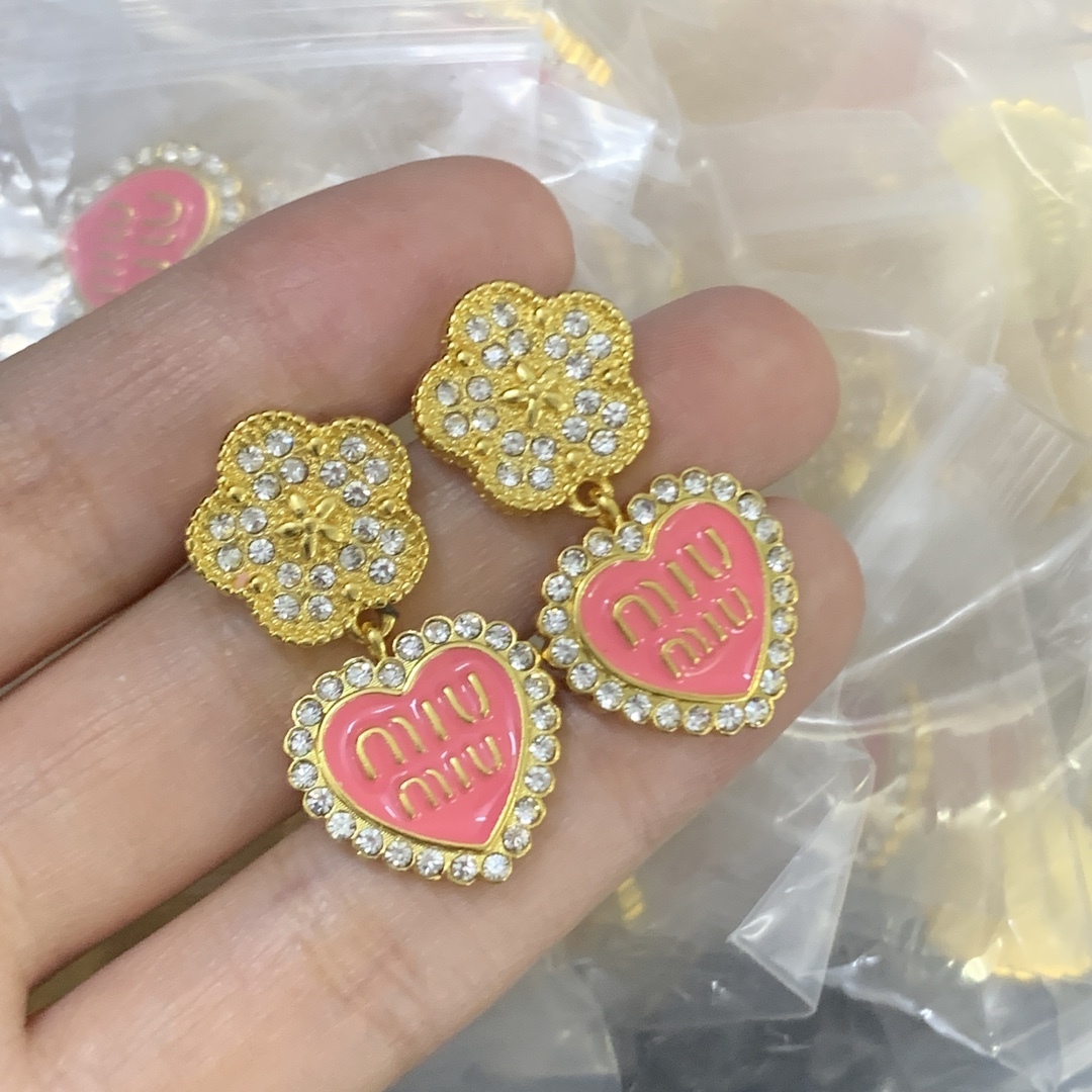 Miu Miu Rose Gold Vintage-Inspired Earrings 066