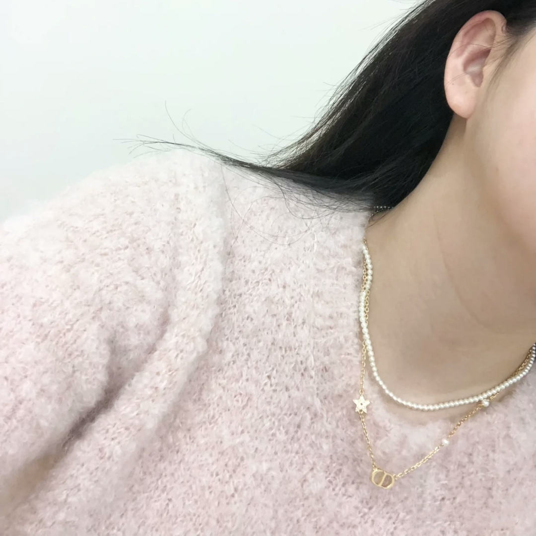 Dior Rose Gold Logo-Accented Necklace 021