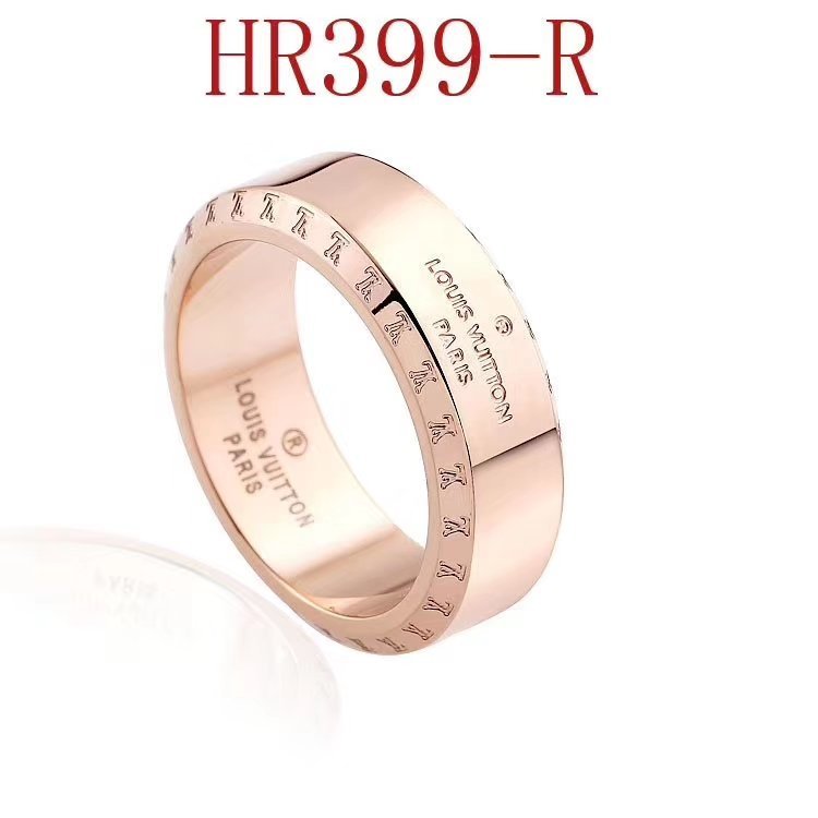 LV Rose Gold Logo-Accented Ring 046