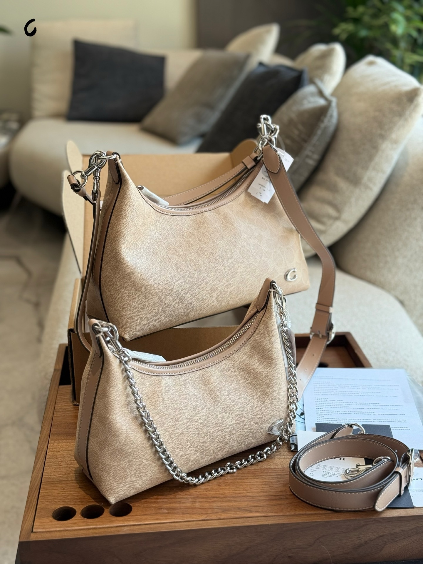 Coach Beige Vintage-Inspired Bag 034