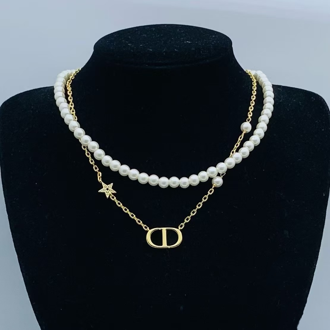 Dior Rose Gold Logo-Accented Necklace 021