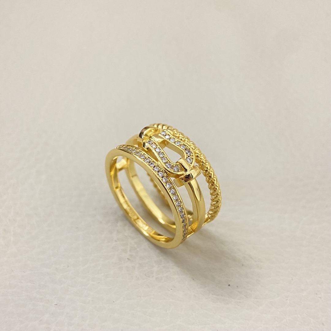 FRED Gold Logo-Accented Ring 015