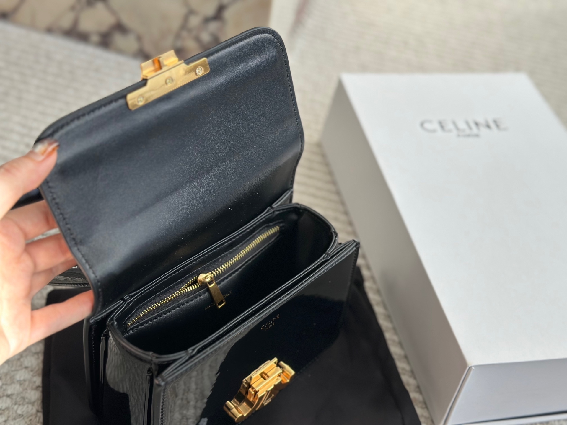 Celine Gold Logo-Accented Bag 270