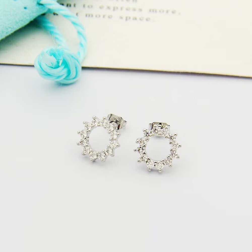Tiffany Silver Logo-Accented Earrings 030