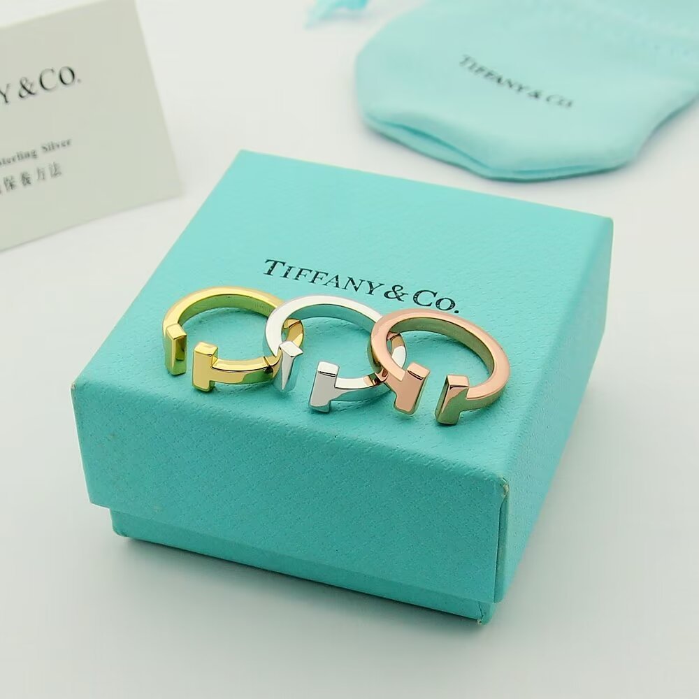 Tiffany Rose Gold Logo-Accented Ring 052