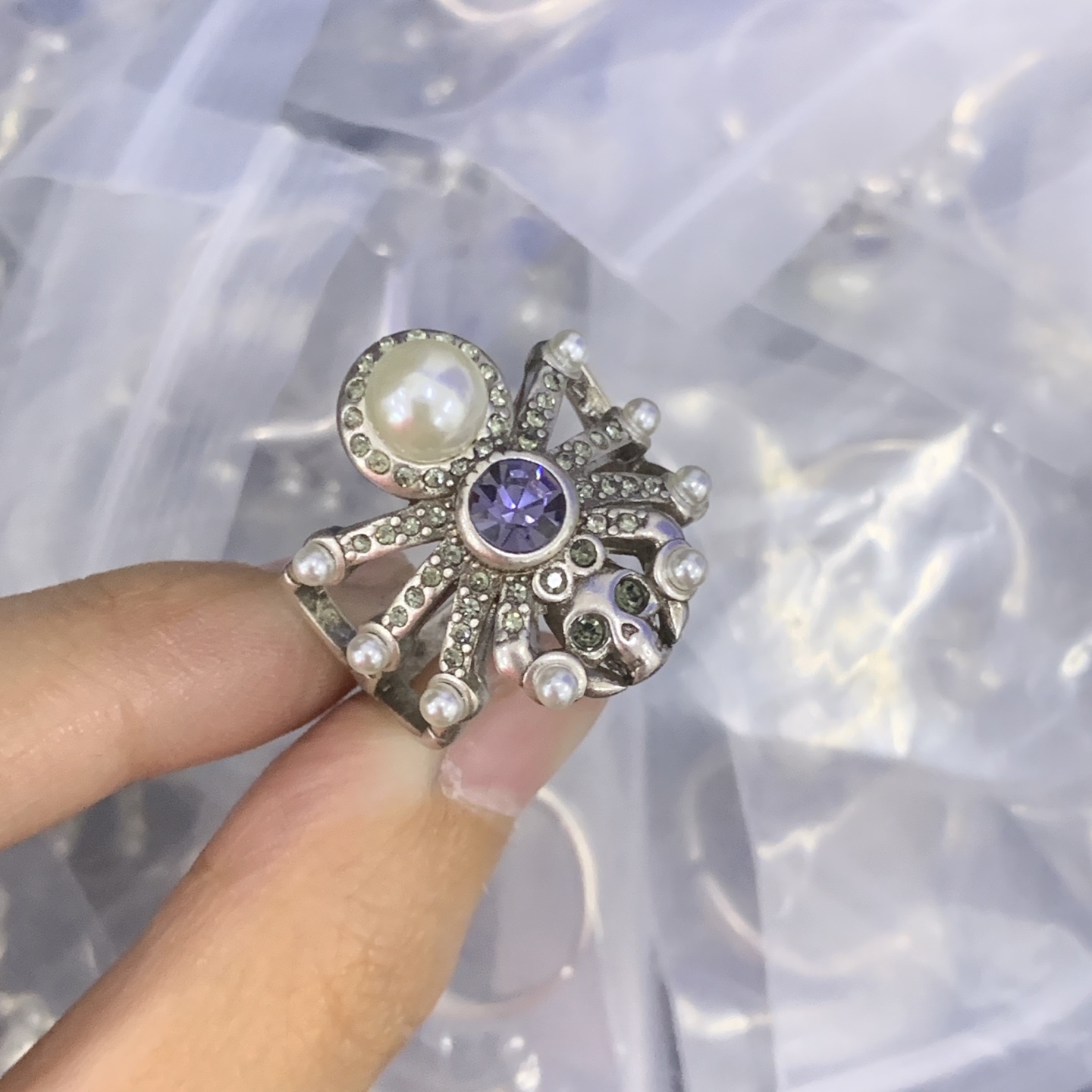Alexander McQueen Silver Vintage-Inspired Ring 039