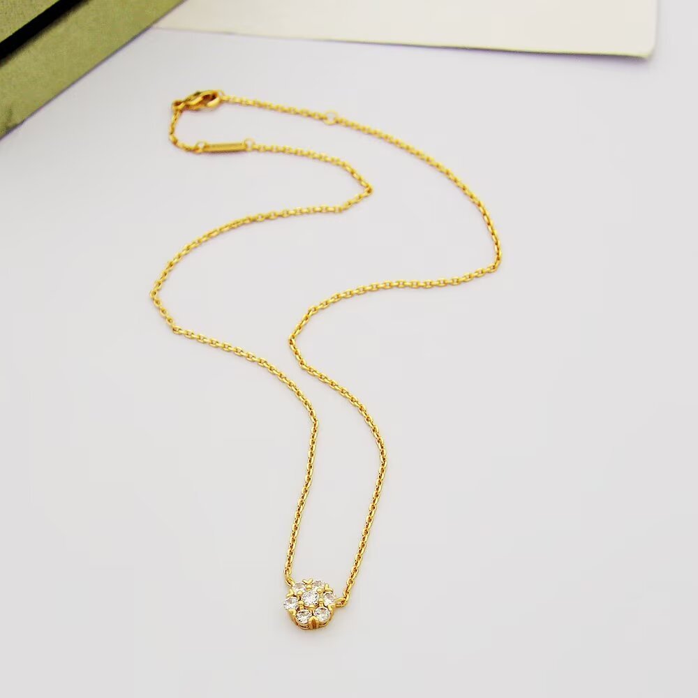 Van Cleef Rose Gold Logo-Accented Necklace 007