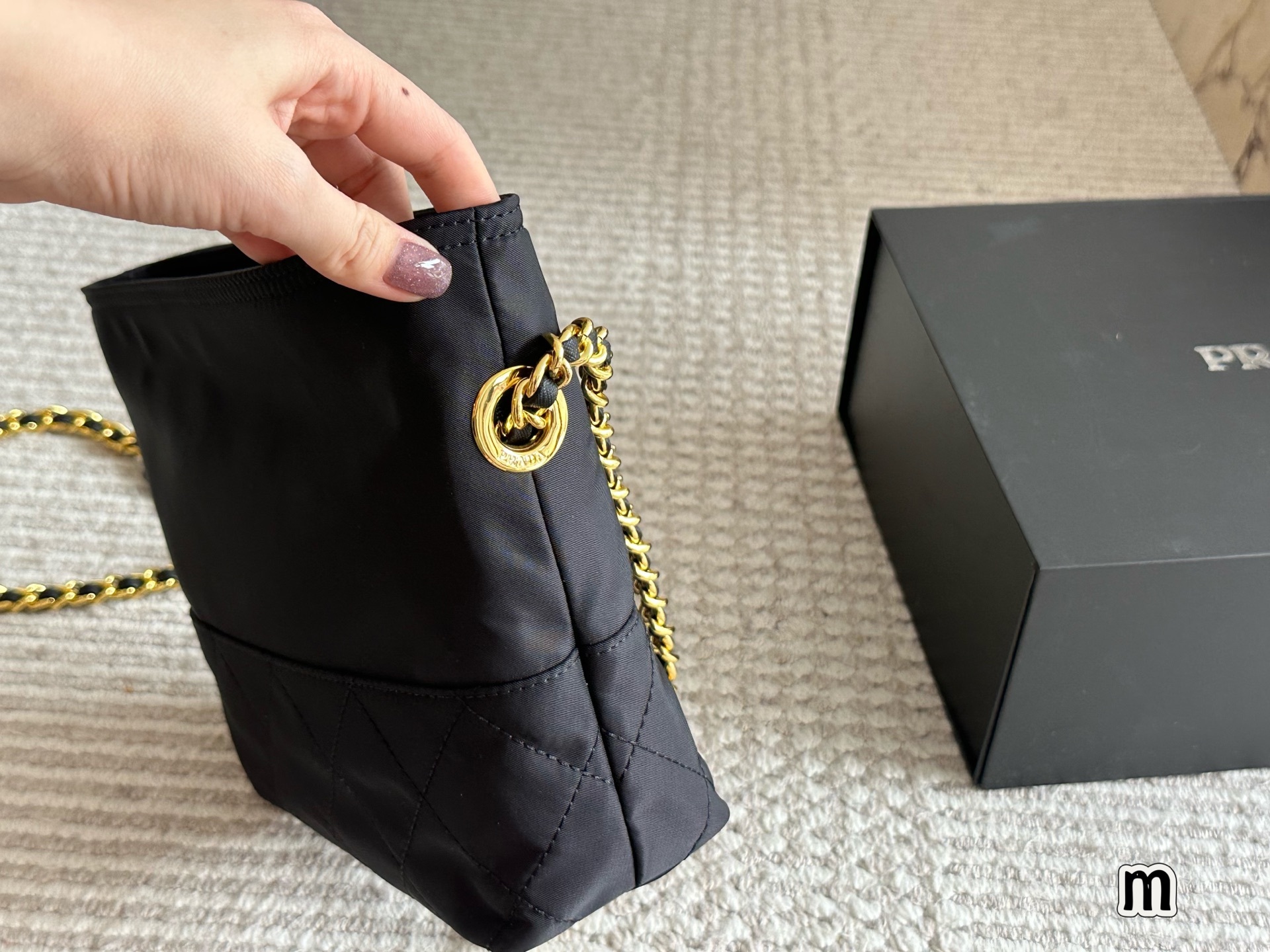 Prada Gold Quilted Bag 086