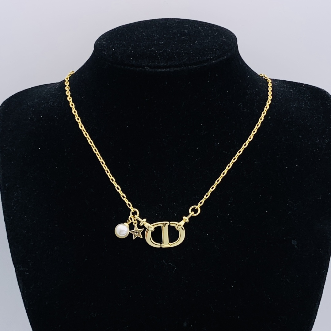 Dior Rose Gold Logo-Accented Necklace 356