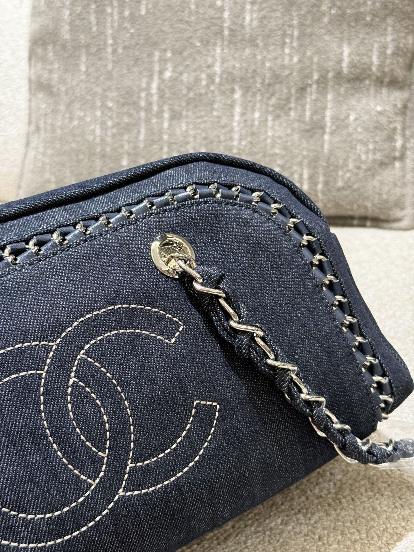 Chanel Silver Quilted Bag 1316