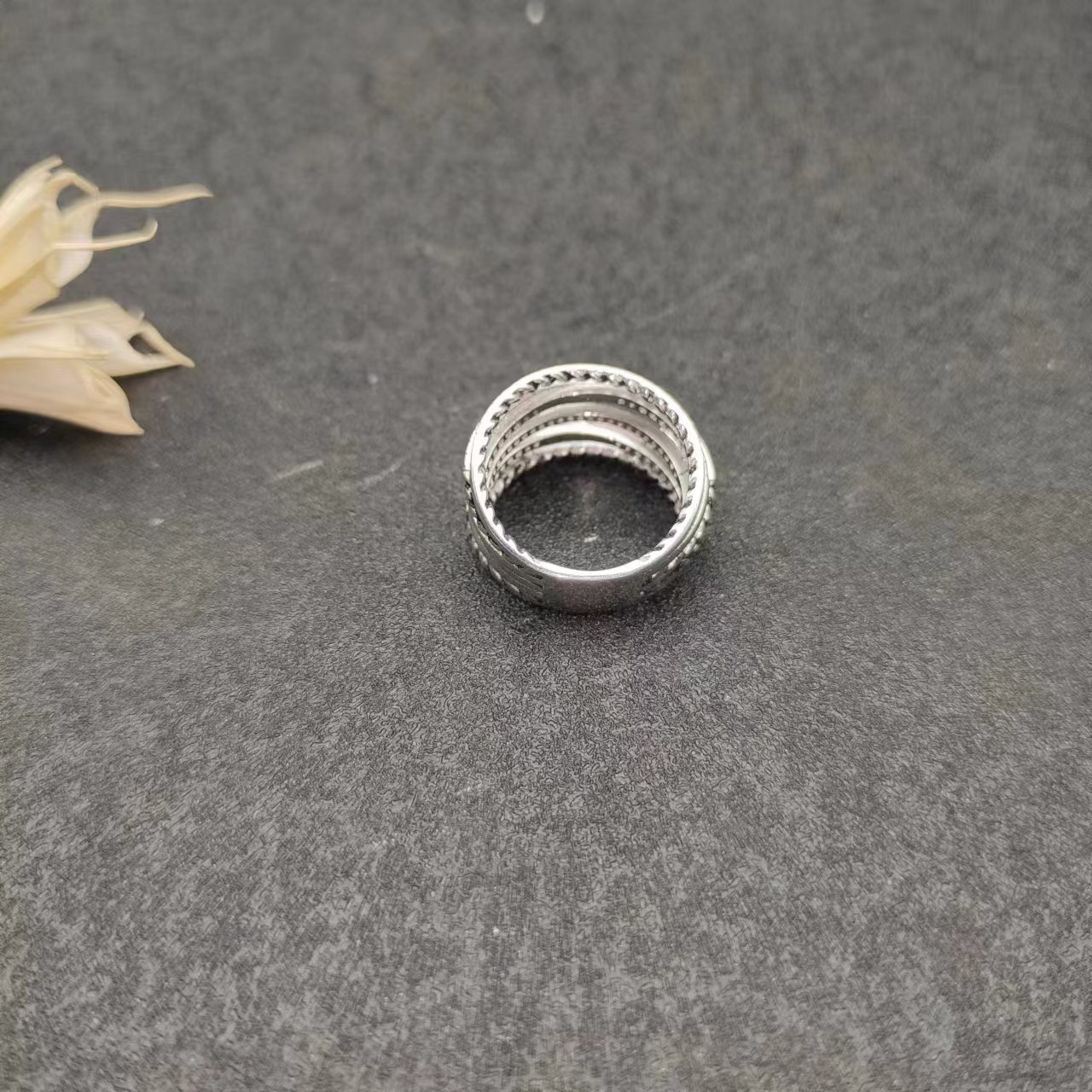 David Yurman Silver Logo-Accented Ring 267