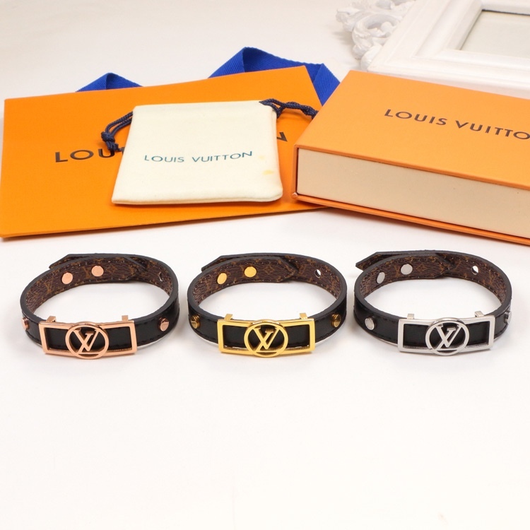 LV Rose Gold Logo-Accented Bracelet 034