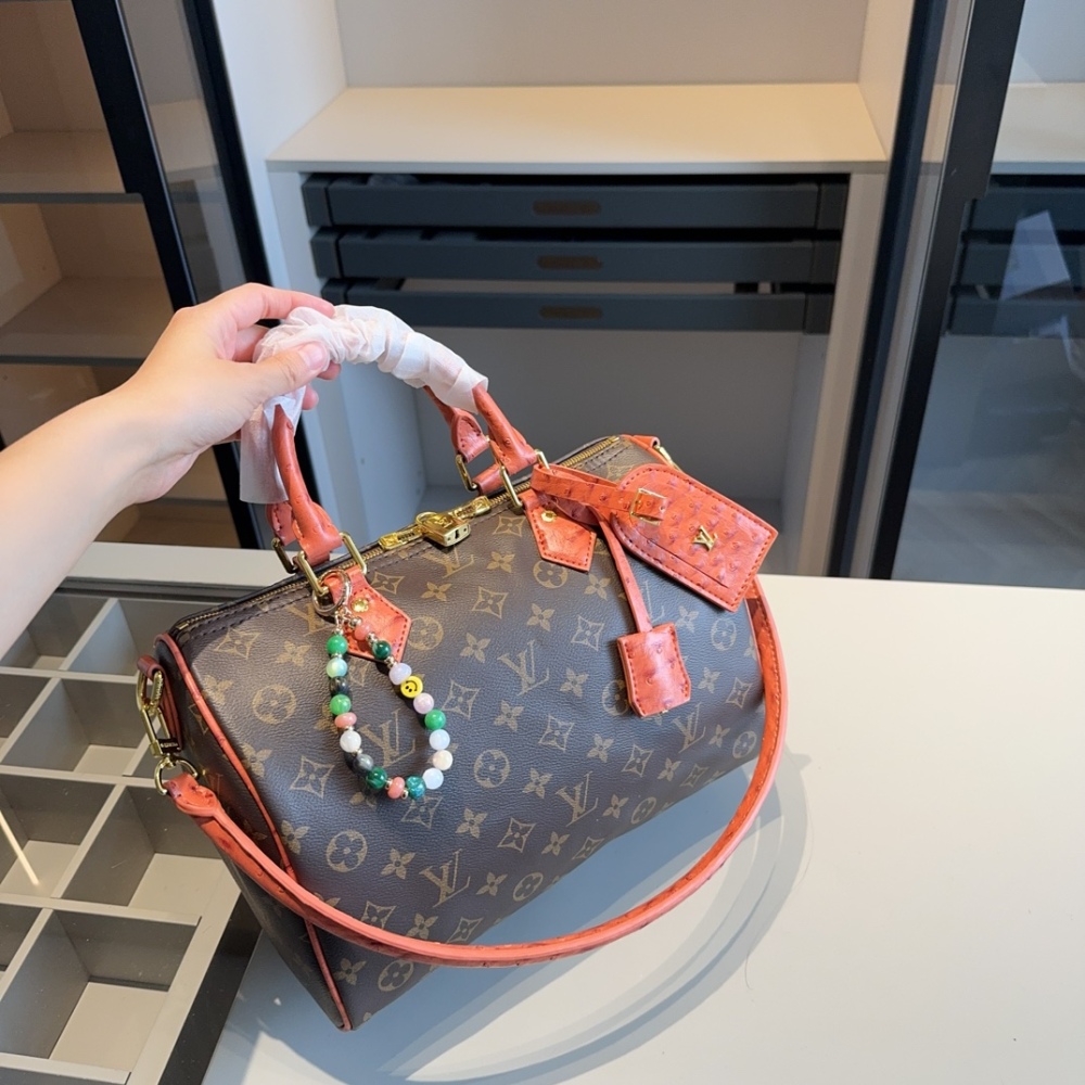 LV Rose Gold Quilted Bag Speedy leather Speedy Soft 30 Dark