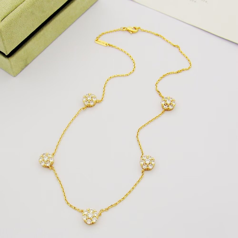 Van Cleef Rose Gold Logo-Accented Necklace 027