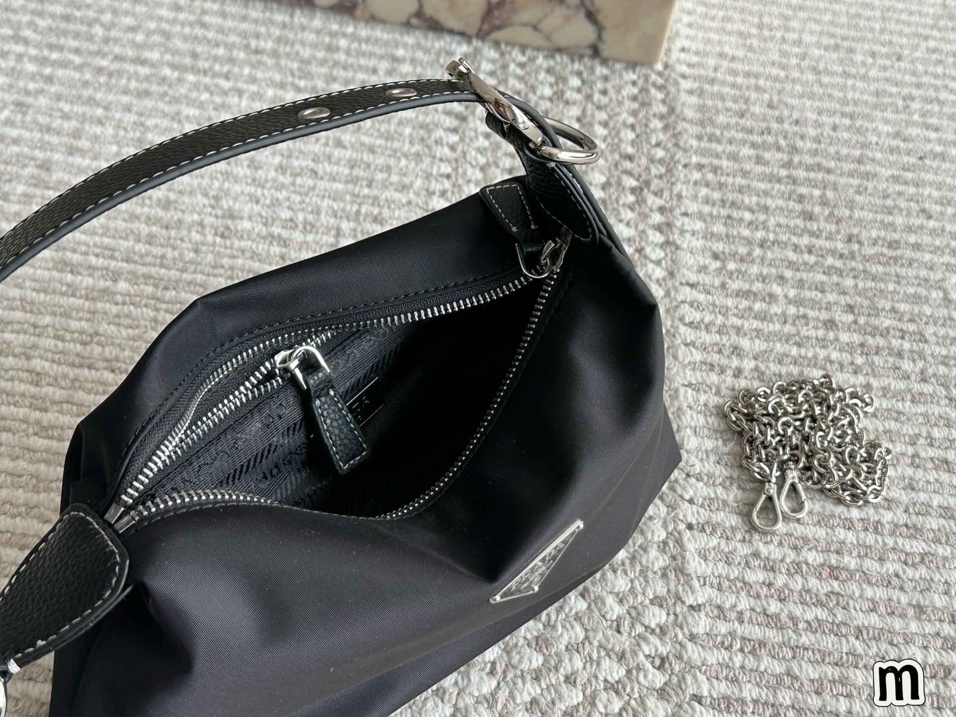 Prada Silver Vintage-Inspired Bag 046