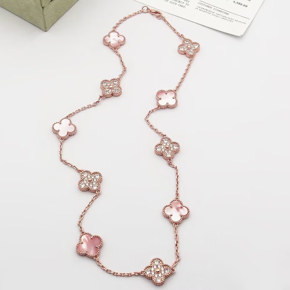 Van Cleef Rose Gold Vintage-Inspired Necklace 063