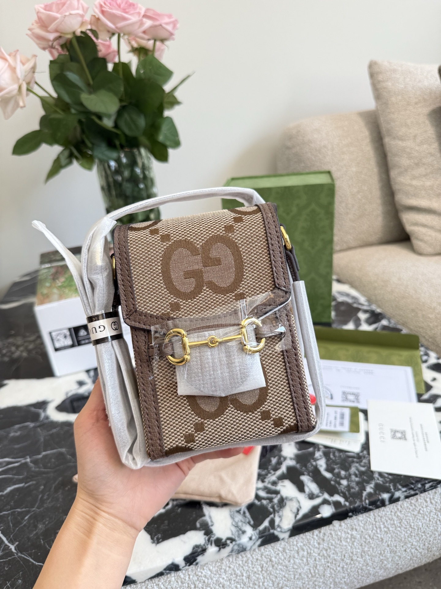 Gucci Beige Quilted Bag 538