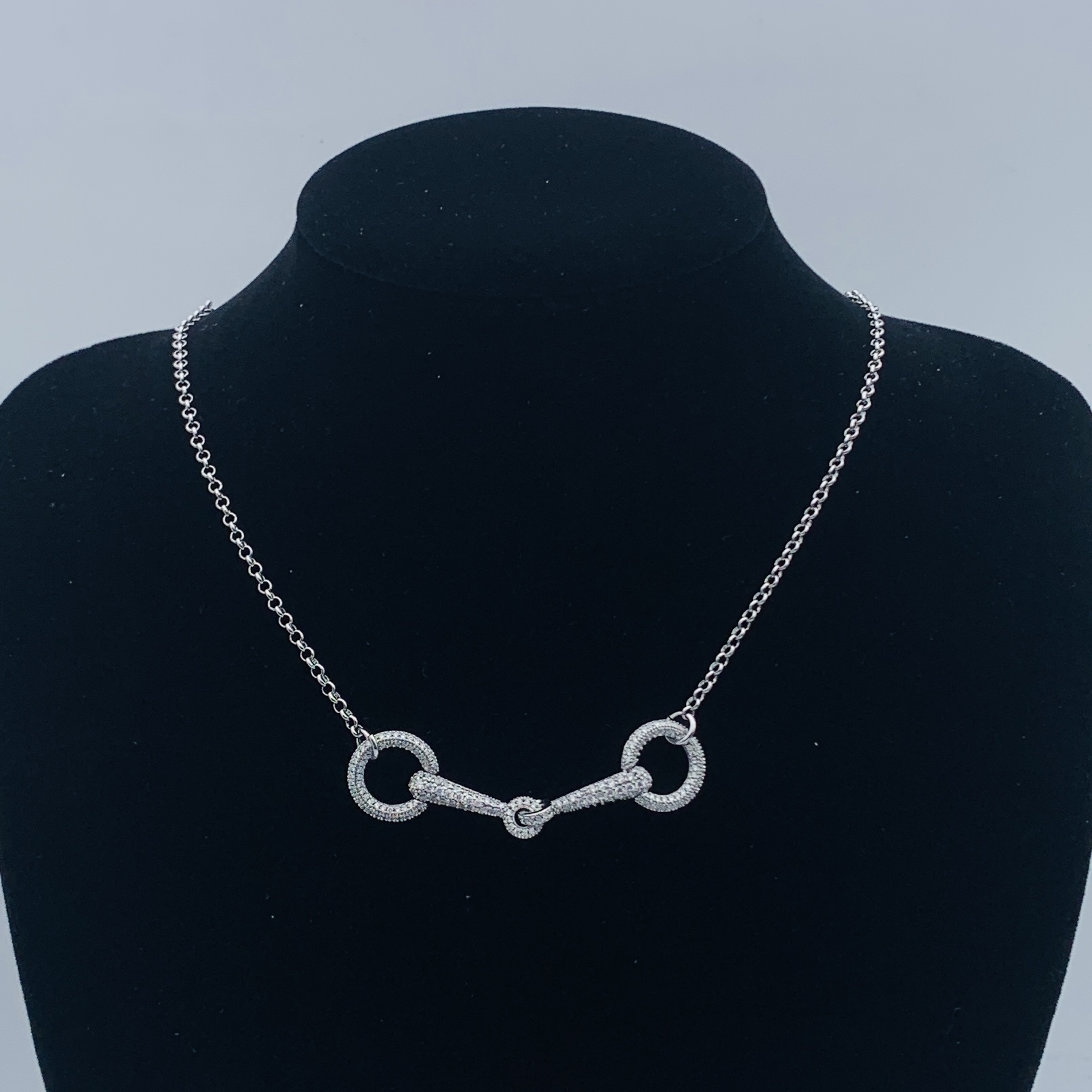 Hermes h Silver Vintage-Inspired Necklace 240