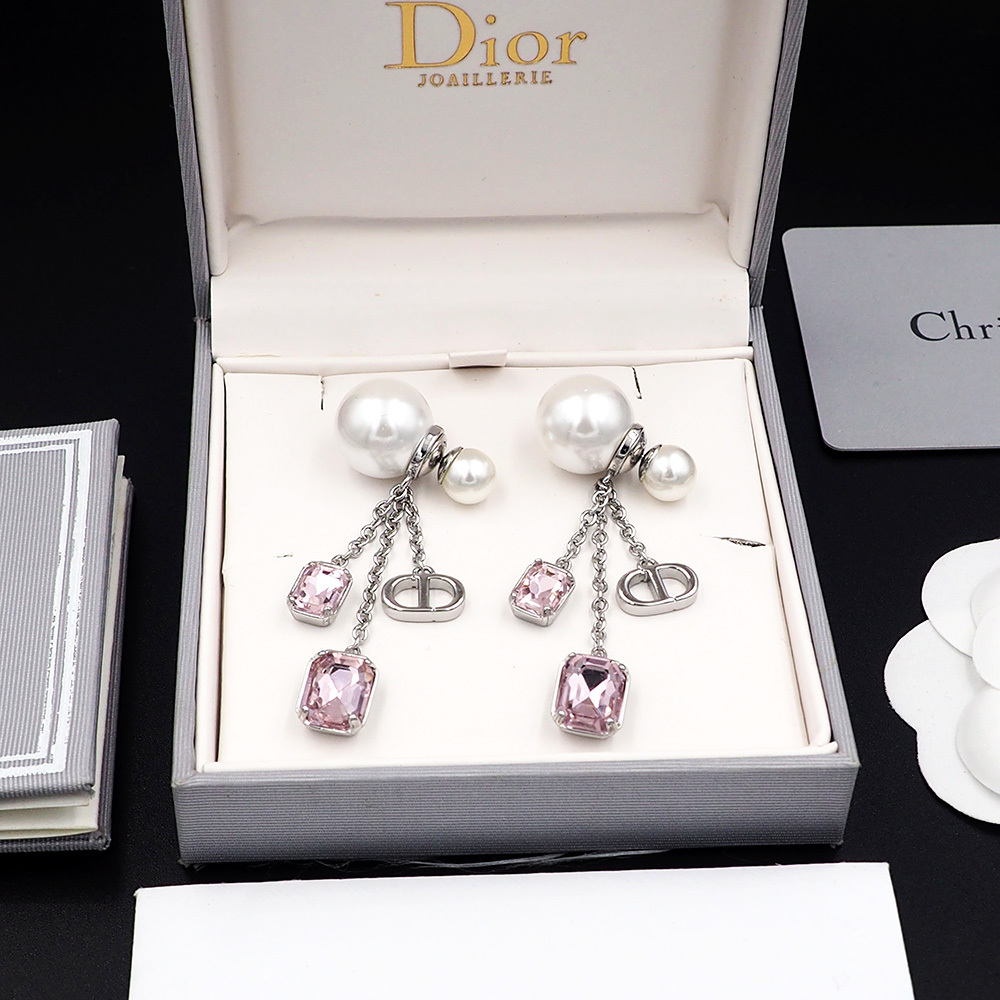 Dior Silver Logo-Accented Earrings 029