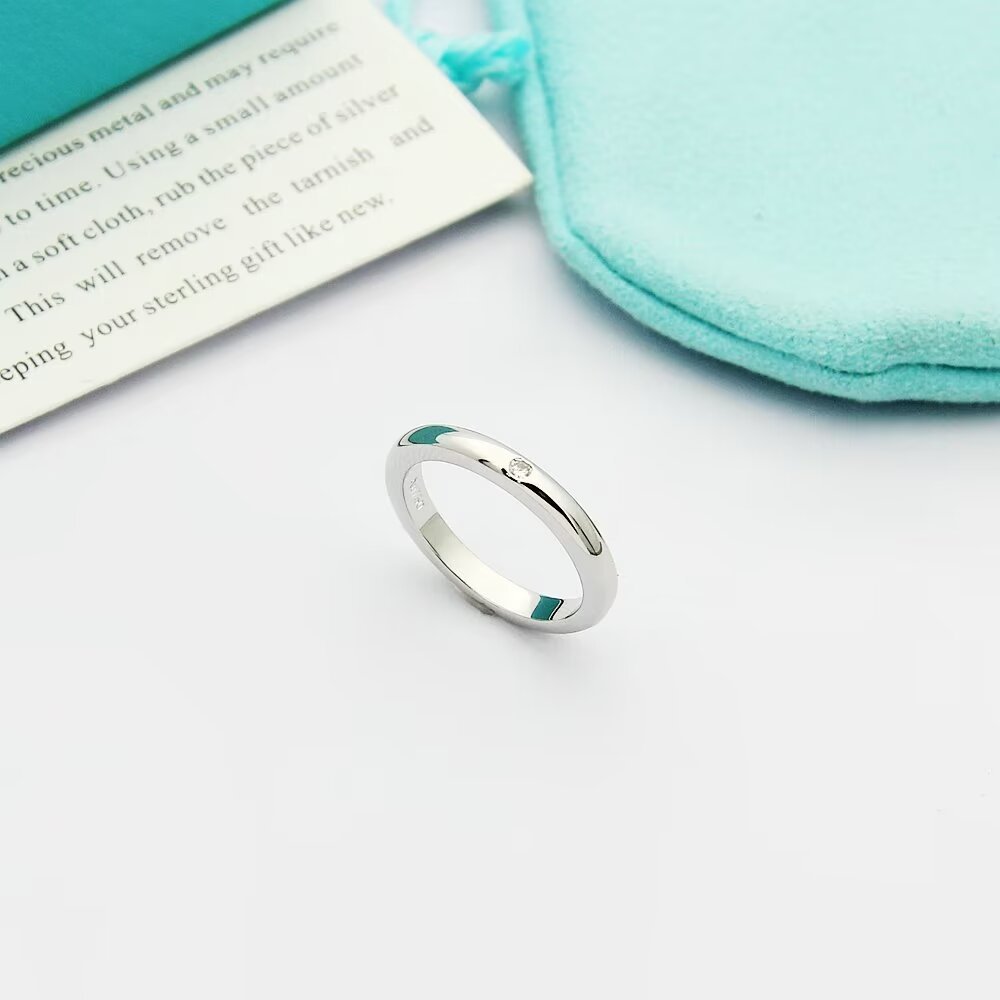 Tiffany Silver Logo-Accented Ring 028