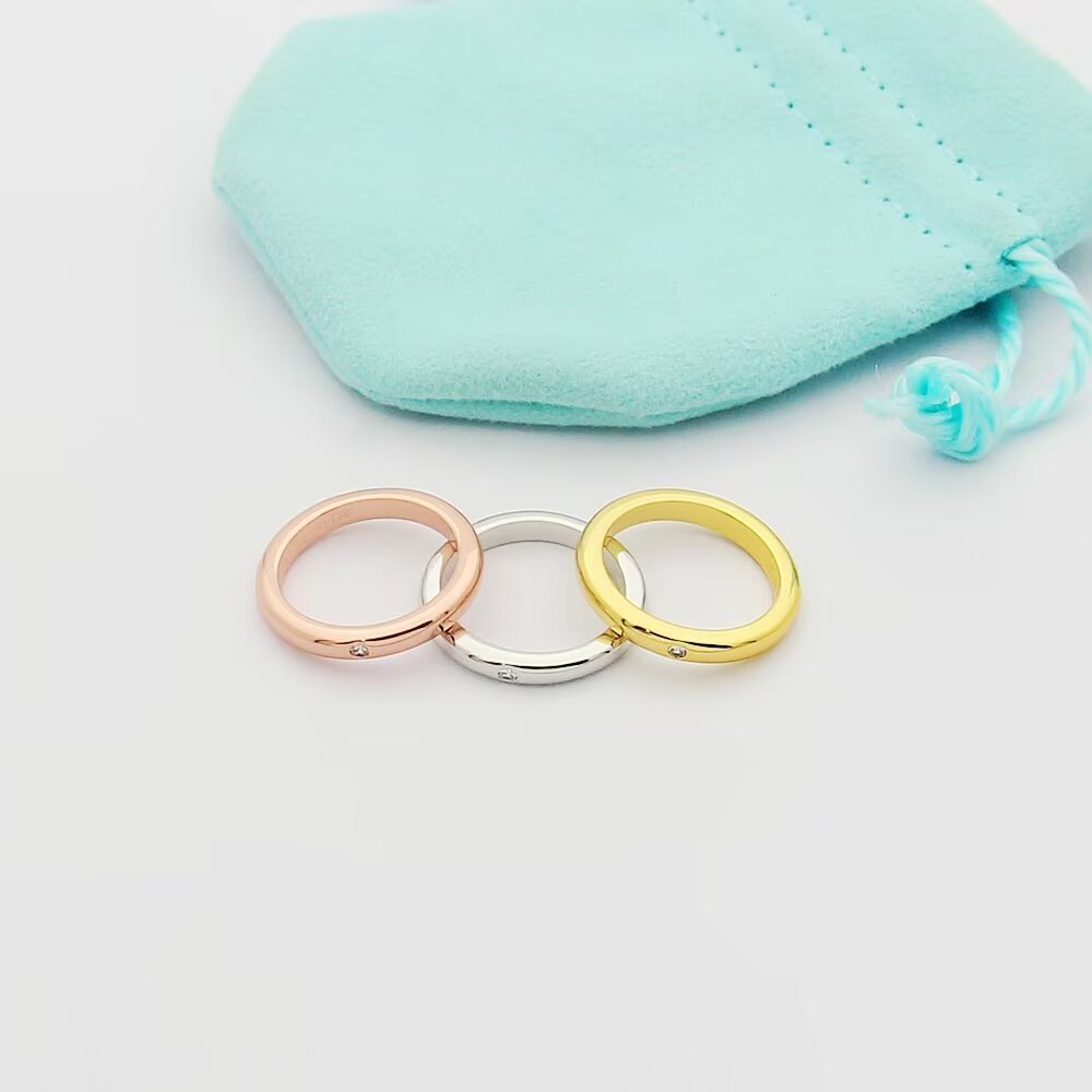 Tiffany Silver Logo-Accented Ring 028