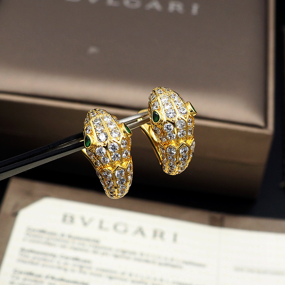 BVLGARI Silver Logo-Accented Earrings 060
