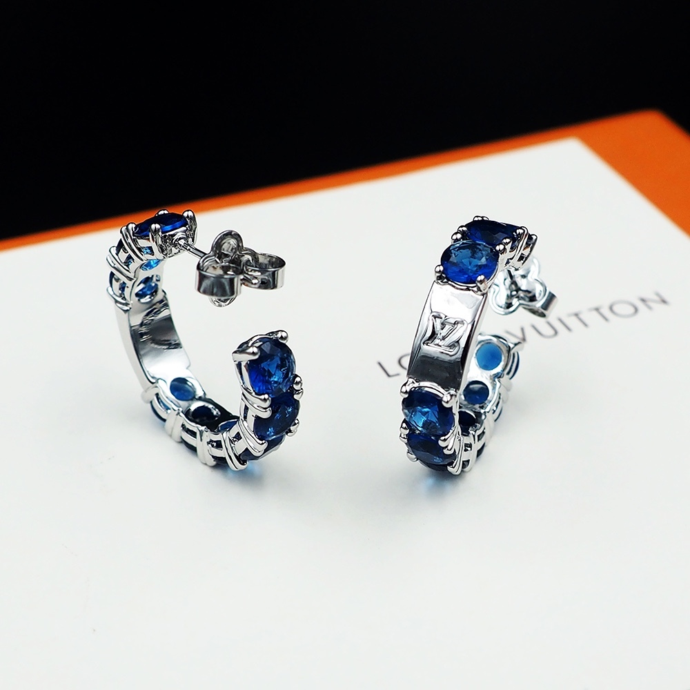 LV Silver Logo-Accented Earrings 223
