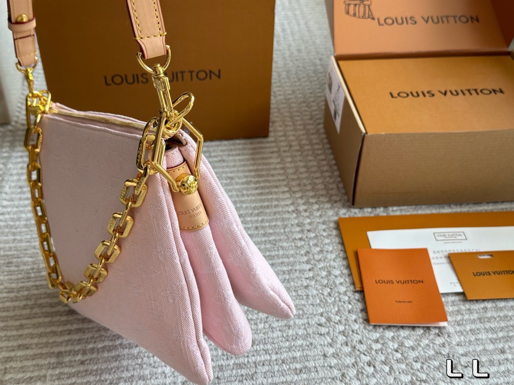 LV Rose Gold Quilted Bag 1613