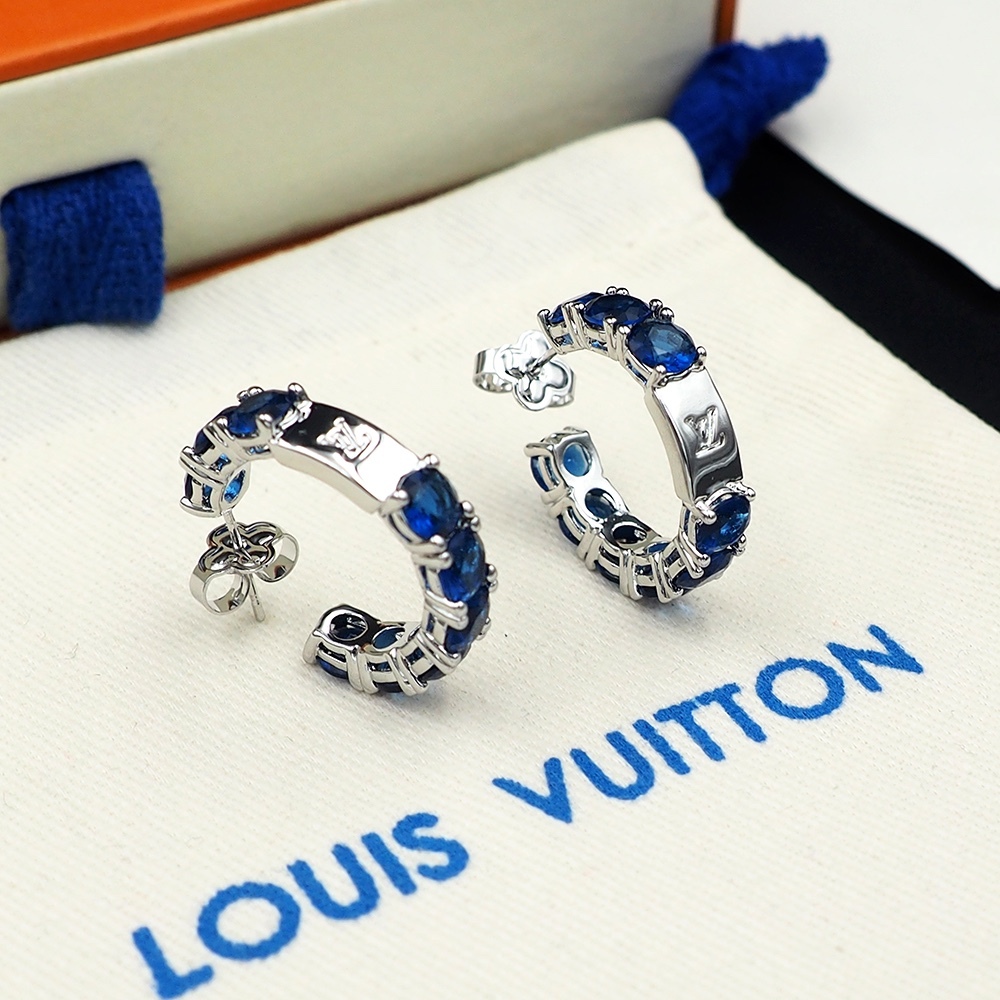 LV Silver Logo-Accented Earrings 223