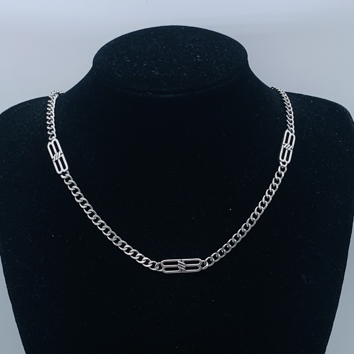 Balenciaga Silver Logo-Accented Necklace 026
