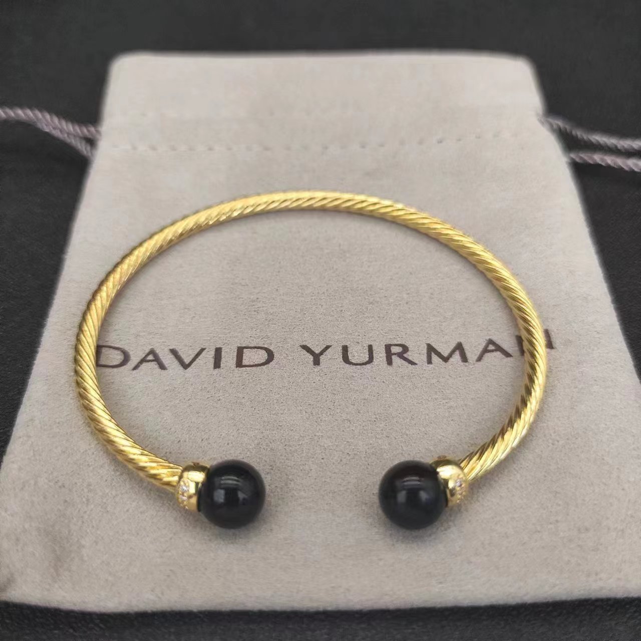 David Yurman Silver Logo-Accented Bracelet 045