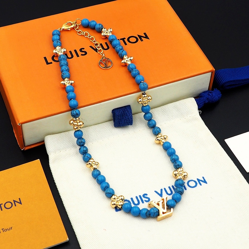 LV Blue Vintage-Inspired Necklace 409