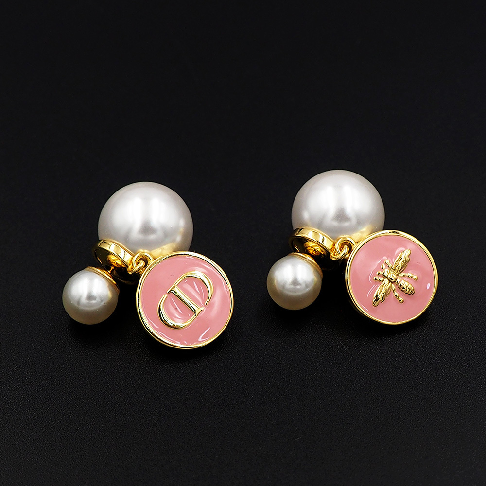 Dior Rose Gold Vintage-Inspired Earrings 027