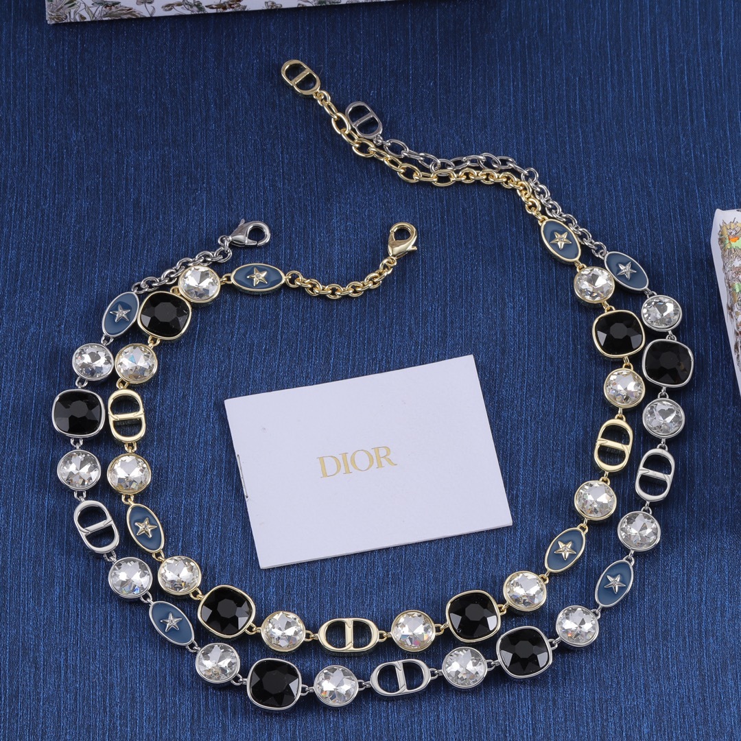 Dior Silver Logo-Accented Necklace 049